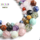 Faceted Mixed Lapis Lazuli Morganite Aquamarines Beads 6/8/10mm