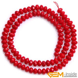Red Coral Rondelle Spacer Beads 15 inch Strand