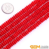 Red Coral Rondelle Spacer Beads 15 inch Strand