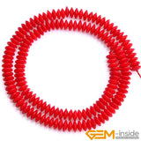 Red Coral Rondelle Spacer Beads 15 inch Strand