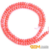 Red Coral Rondelle Spacer Beads 15 inch Strand