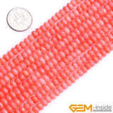 Red Coral Rondelle Spacer Beads 15 inch Strand