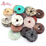 30mm Natural Donut Rings Stone Beads for DIY Jewelry Making 1 Pcs