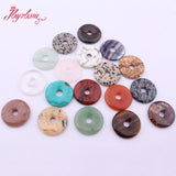 30mm Natural Donut Rings Stone Beads for DIY Jewelry Making 1 Pcs
