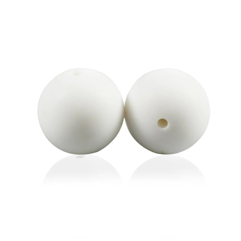 50Pcs 15mm Silicone Round Teething Beads DIY Pacifier Chain Chewable Nursing