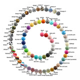 50Pcs 15mm Silicone Round Teething Beads DIY Pacifier Chain Chewable Nursing