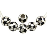 20pcs Dark Silver Soccer Ball Beads for European Charm Bracelet