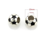 20pcs Dark Silver Soccer Ball Beads for European Charm Bracelet