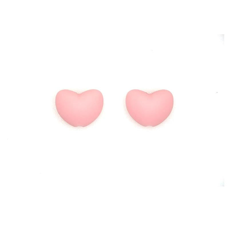 Kovict 30pcs Heart Shape Silicone Teether Beads for Baby Teething