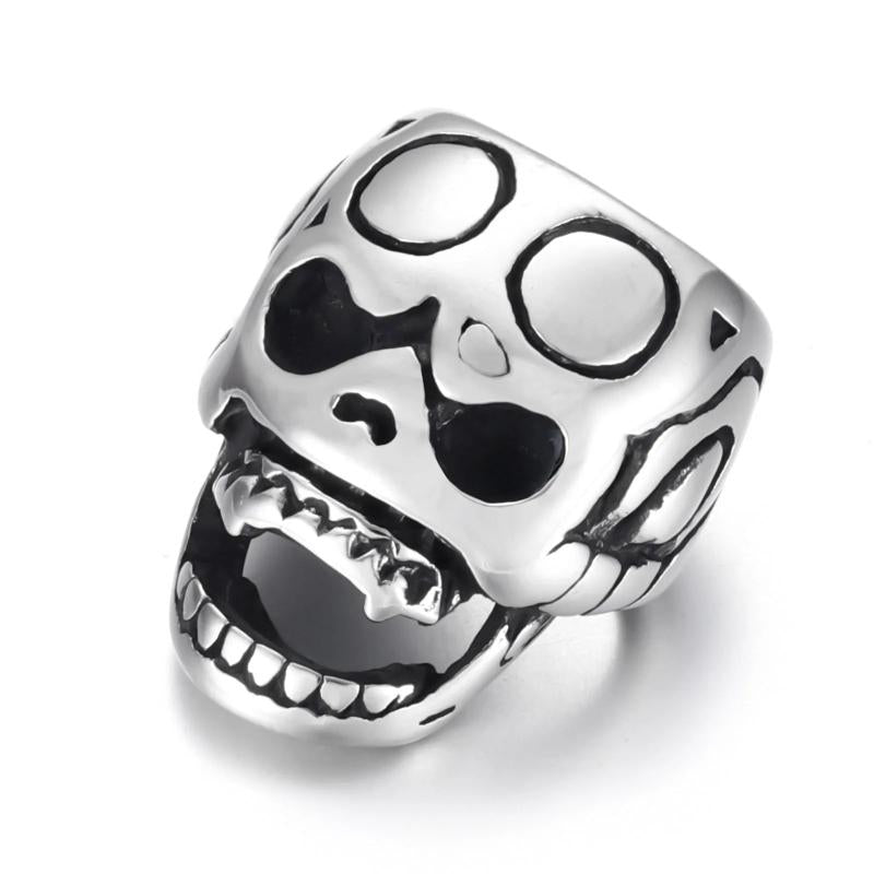 Stainless Steel Slider Skull Beads Large Hole 13*8mm Slide Charms