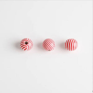 20Pcs 16mm Round Wood Beads Large Hole 10mm Green DIY Accessory