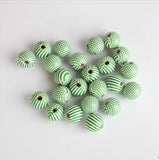 20Pcs 16mm Round Wood Beads Large Hole 10mm Green DIY Accessory