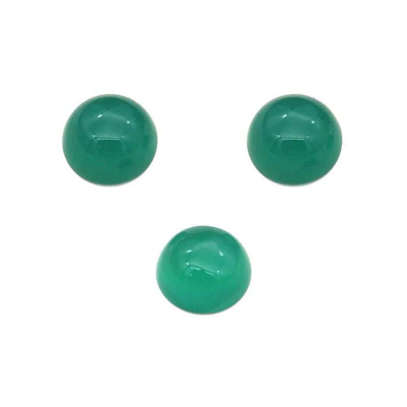 5pcs Green Agate Cabochons Round 4/6/10mm for Jewelry Making DIY