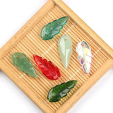 50pcs Leaves Shaped Lampwork Beads Glass Beads Jewelry Making Ring Accessories