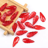 50pcs Leaves Shaped Lampwork Beads Glass Beads Jewelry Making Ring Accessories