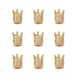 10mm CZ Spacer Crown Bead Brass Pave Cubic Zirconia Beads Jewelry DIY