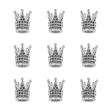 10mm CZ Spacer Crown Bead Brass Pave Cubic Zirconia Beads Jewelry DIY