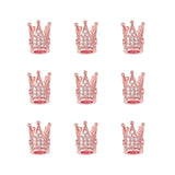 10mm CZ Spacer Crown Bead Brass Pave Cubic Zirconia Beads Jewelry DIY