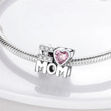 Silver Peach Heart Charms Beads for Original Bracelets