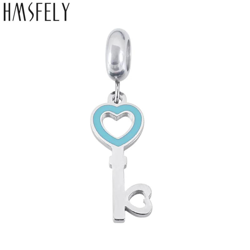 316L Stainless Steel Key Shape Pendant for DIY Jewelry Making