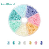 6300Pcs/2mm Colorful Round Charm Czech Spacer Glass Seed Beads Set