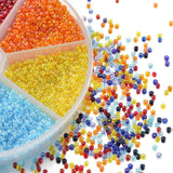 6300Pcs/2mm Colorful Round Charm Czech Spacer Glass Seed Beads Set