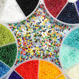 6300Pcs/2mm Colorful Round Charm Czech Spacer Glass Seed Beads Set