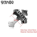 12*6mm Antique Stainless Steel Cross Spacer Charm Beads for DIY Jewelry Making