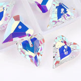 27mm Heart Pendant Crystal Rhinestones Beads for DIY Jewelry 8pcs/lot