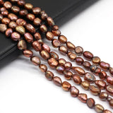 100% Real Brown Freshwater Pearl Beads 7-8mm Natural Pearls for DIY Jewelry