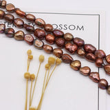 100% Real Brown Freshwater Pearl Beads 7-8mm Natural Pearls for DIY Jewelry