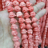 20pcs 14x12mm Pink Smiling Buddha Coral Beads DIY Spacer Bead for Bracelet