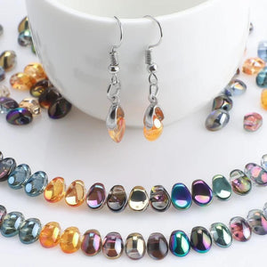 100Pcs Glass Teardrop Beads 6x8/6x12mm Crystal Pendant DIY Jewelry Making
