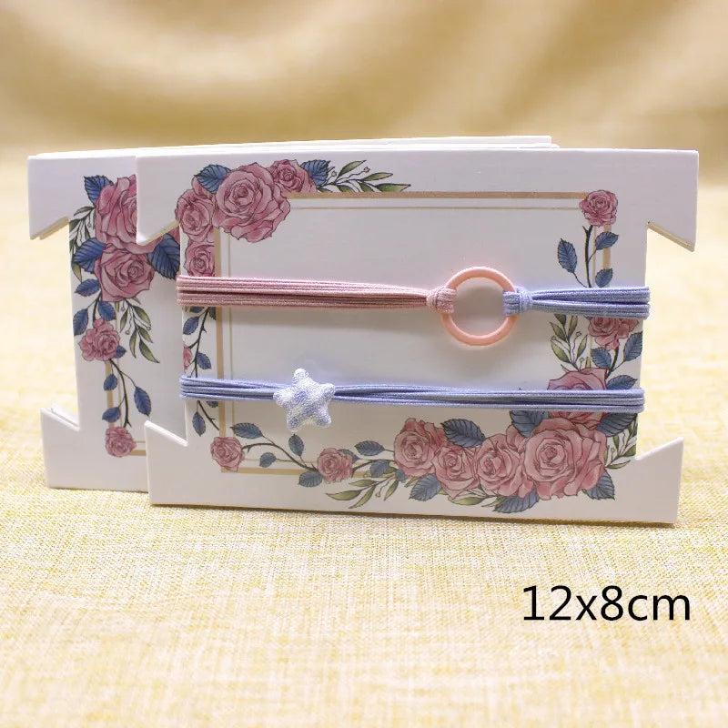 50pcs 12x8cm Paper Cardboard Thank You Hair Clip Display Cards