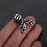 2pcs Stainless Steel Spacer Beads Leaf Charms 4mm Hole for Jewelry Making DIY