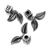 2pcs Stainless Steel Spacer Beads Leaf Charms 4mm Hole for Jewelry Making DIY