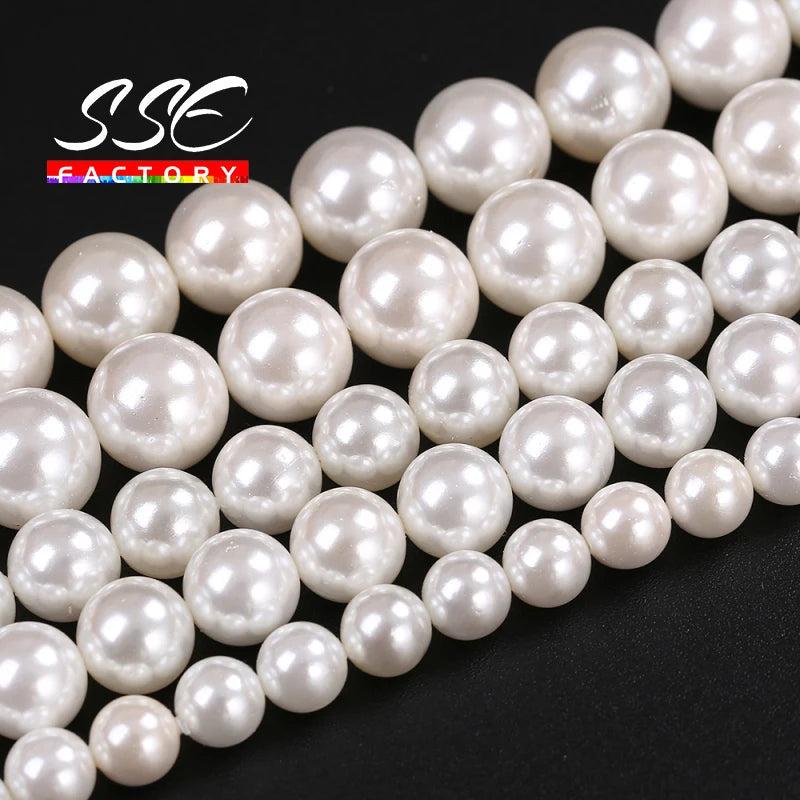 Shell Pearl Round Beads 2-16MM for Jewelry Making