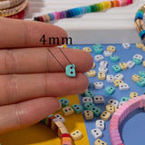 40pcs Colorful Arch Shape Enamel Beads for Bracelets Making DIY Bohemain Elastic
