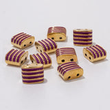 30pcs Square Shape Beads Charms Painted Colorful Beads DIY Accessory
