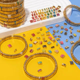 30pcs Square Shape Beads Charms Painted Colorful Beads DIY Accessory