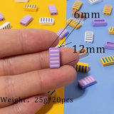 20pcs 6X12MM Enamel Rectangle Crooked Beads for Bracelets Making DIY Jewelry