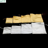 50Pcs/lot Gold/Silver Drawstring Organza Jewelry Gift Pouches