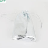 50Pcs/lot Gold/Silver Drawstring Organza Jewelry Gift Pouches