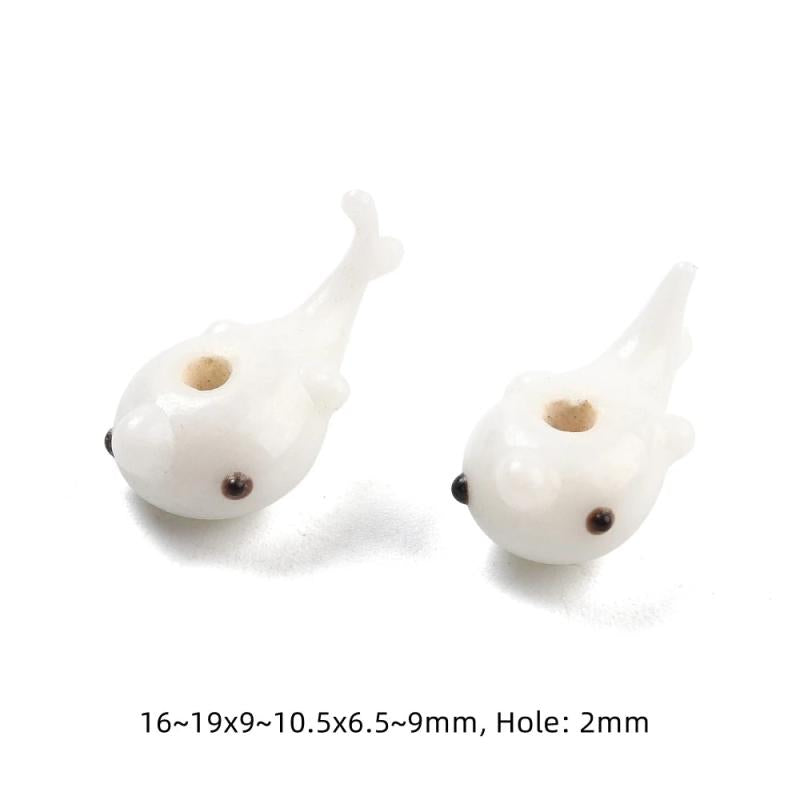 5Pcs Animal Lampwork Glass Beads for DIY Jewelry Making