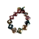 Natural Stone Agates Turquoises Crystal Beads 14x14x6mm