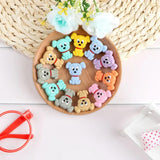 Kovict 10pcs Cartoon Dog Silicone Beads Baby Teether DIY Toy Necklace Pendant
