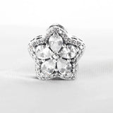 Pave Flower Star CZ Charm for Bracelet Bangle DIY Jewelry Bead