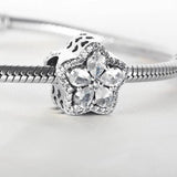 Pave Flower Star CZ Charm for Bracelet Bangle DIY Jewelry Bead