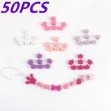 50Pcs Mini Silicone Beads for Baby Teething Pacifier Chain Necklace