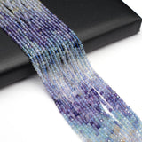 2mm Fluorite Faceted Cube Stone Loose Beads 14'' Strand